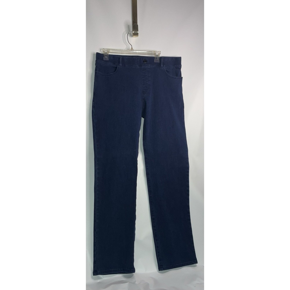 Betabrand Pull On Jeans Women's Size XL Jeggings Straight Leg Dark Wash Blue